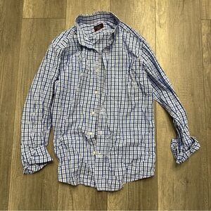 UNTUCKit Blue and White Checkered Dress Shirt